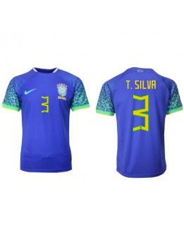 Brasilien Thiago Silva #3 Auswärtstrikot WM 2022 Kurzarm